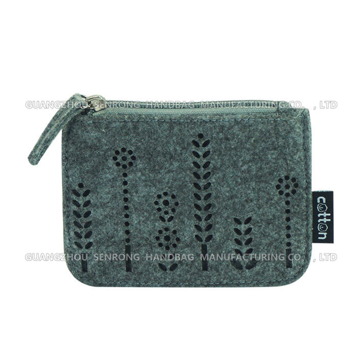 拉鏈密封零錢(qián)毛氈小包袋定做