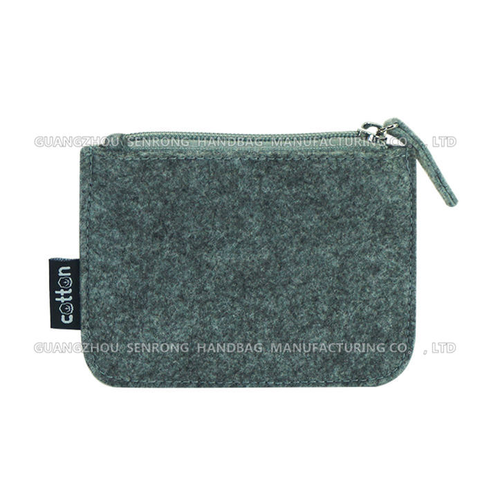 拉鏈密封零錢(qián)毛氈小包袋定做