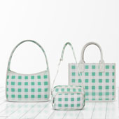 森系上班小拎包 帆布網(wǎng)紅小紅書(shū)小方包 韓國(guó)綠格子小眾手拎單肩包